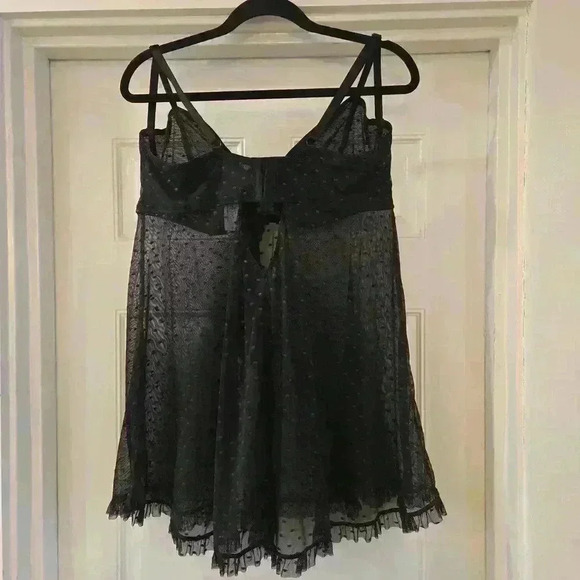 NWT Adore Me Chemise Pantie Set Lingerie Sheer Black Size 3X Womens - Picture 3 of 9